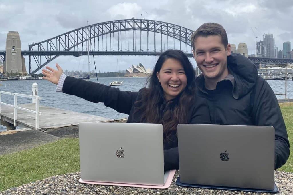matt and ash in sydney with laptops