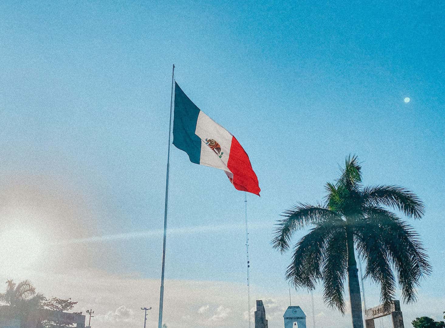 mexican flag playa del carmen mexico