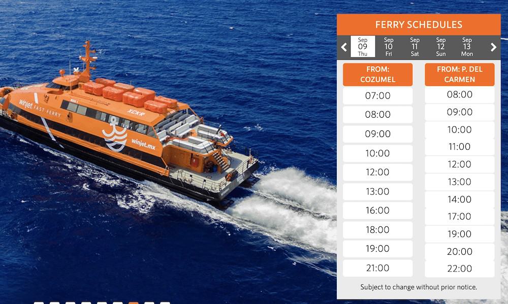  winjet ferry schedule to cozumel