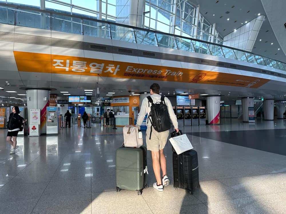 matthew with luggage korea