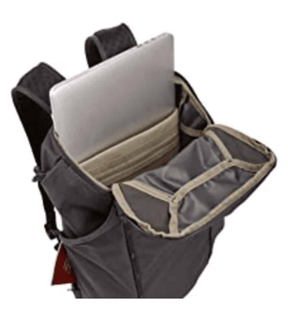 thule landmark travel backpack open