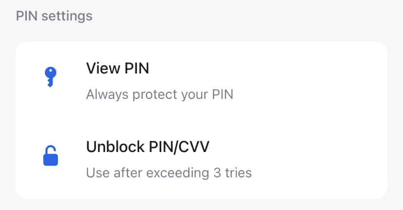 pin settings