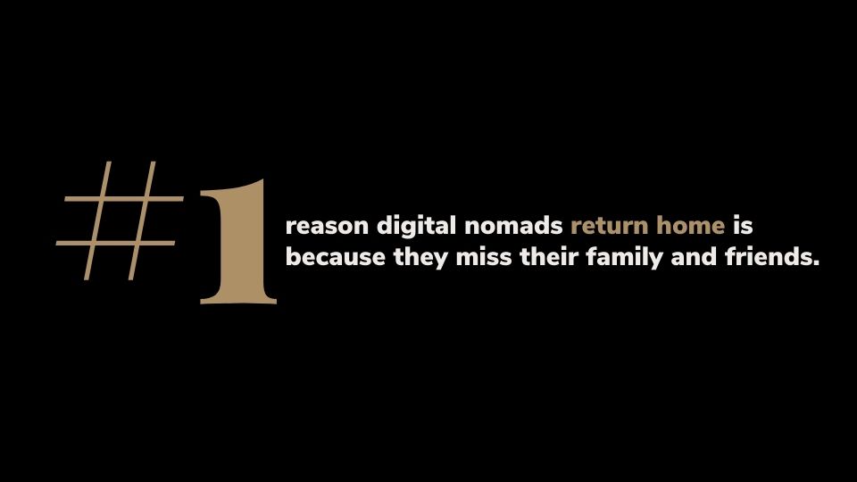 the number 1 reason digital nomads return home is because they miss their friends and family