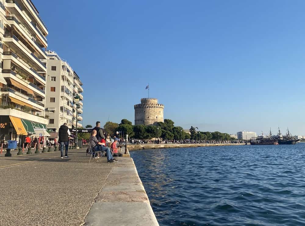 sunny thessaloniki promenade