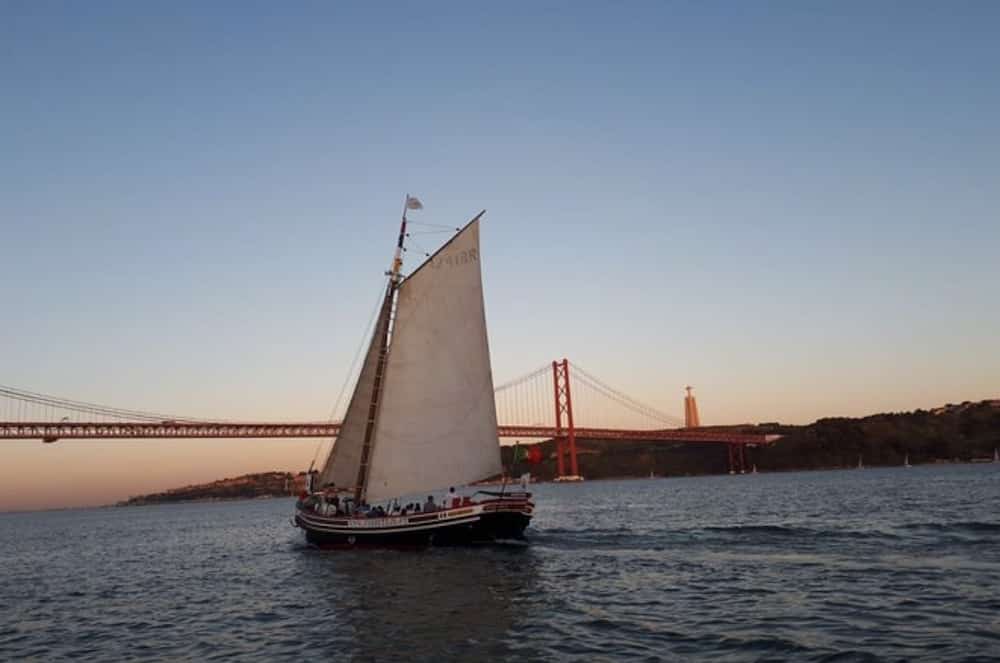 traditional boat along tagus river