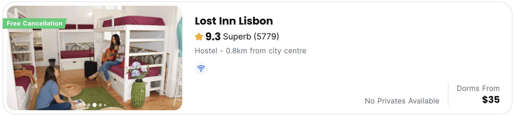 cheap hostel price lisbon