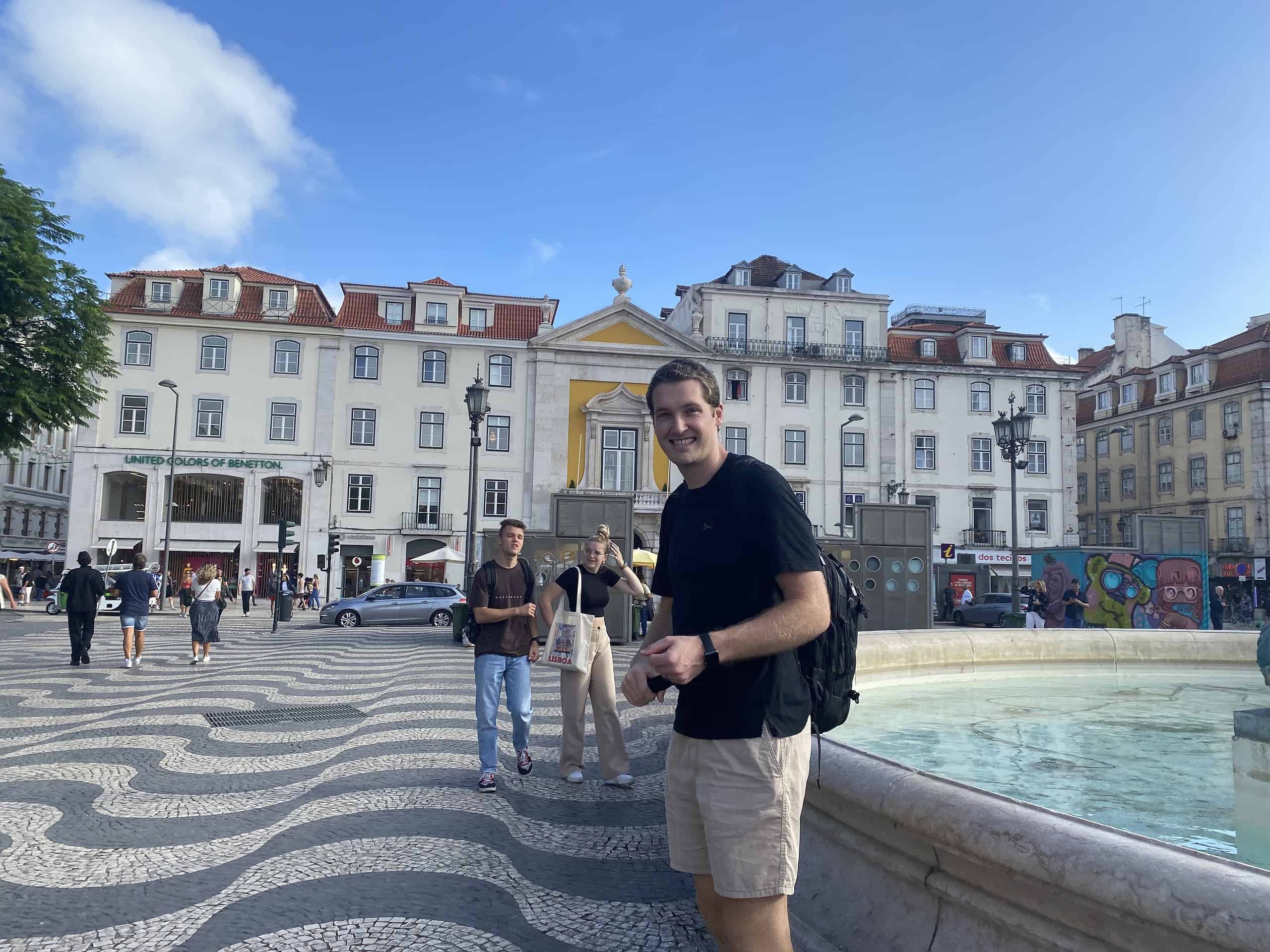 Matthew in Lisbon plaza