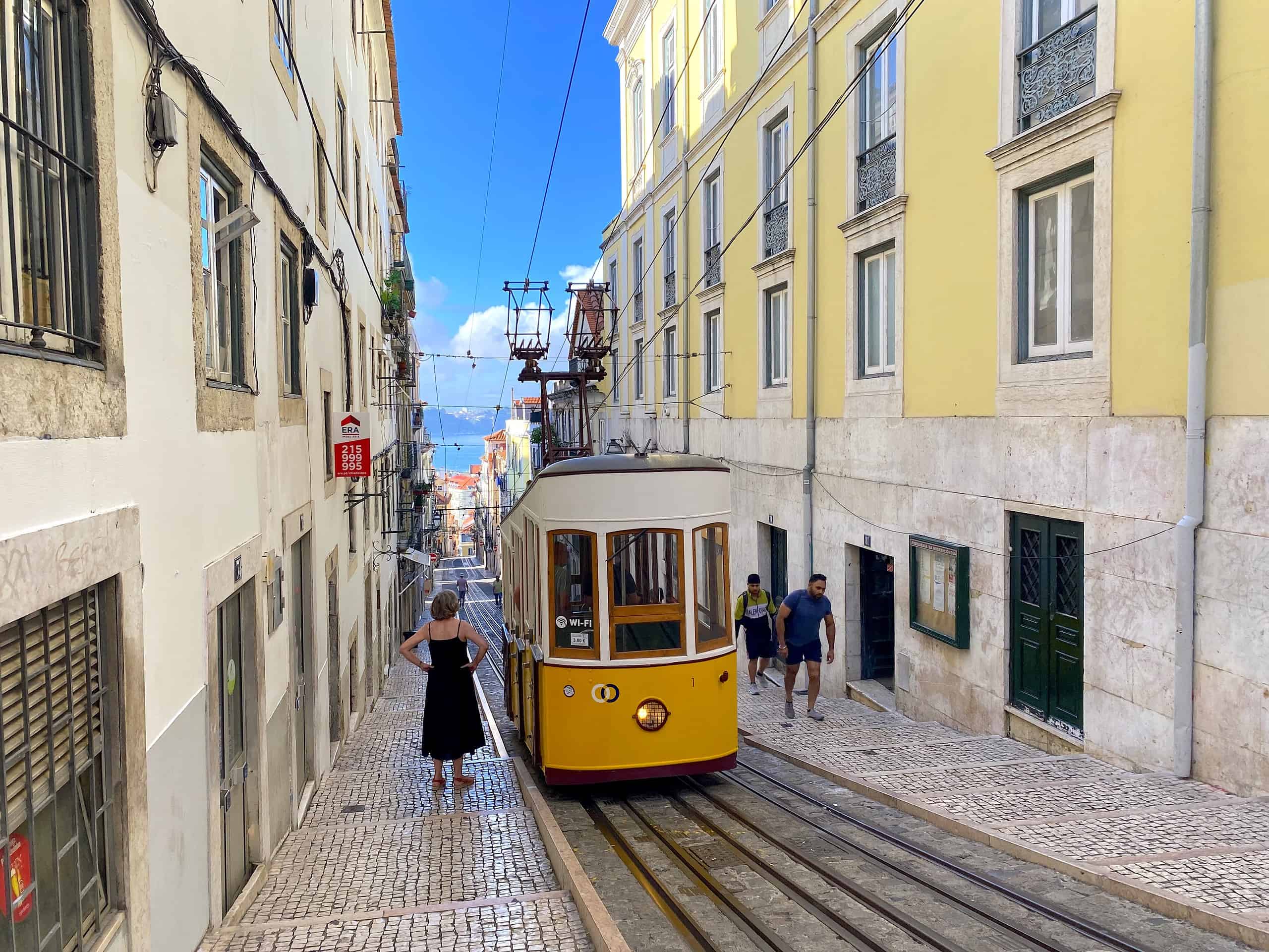 lisbon iconic yellow trams